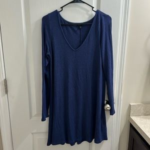 Express dark blue vneck sweater dress